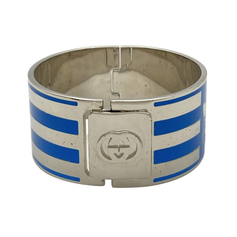 Gucci Bangle Interlocking G Silver And Blue Adidas