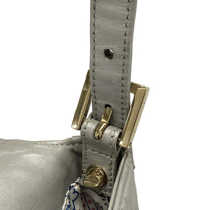 Fendi Handbag Mamma Bucket 8br600-ymu Silver Detachable Strap / Logo Embossed