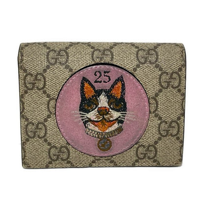 Gucci Bifold Wallet GG Plus GG Supremebosco Applique 506277 Beige And Dark