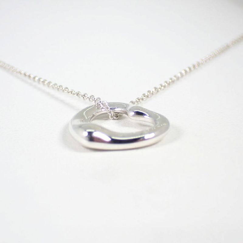 Tiffany & Co 925 Open Heart Pendant /necklace //j63-1