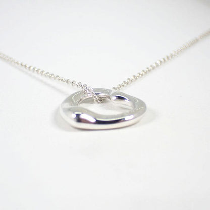 Tiffany & Co 925 Open Heart Pendant /necklace //j63-1