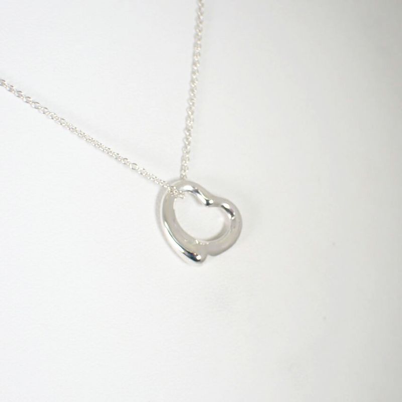 Tiffany & Co 925 Open Heart Pendant /necklace //j63-1