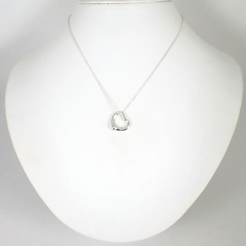 Tiffany & Co 925 Open Heart Pendant /necklace //j63-1