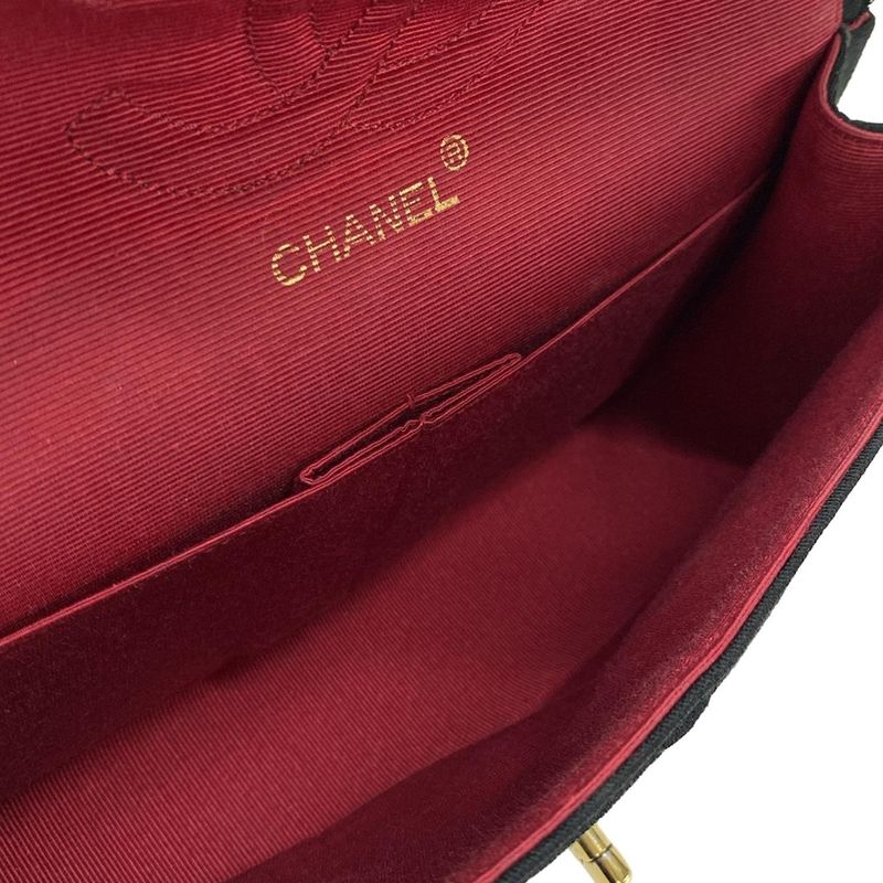 Chanel Shoulder Bag Double Flap Matelasse Black Mademoiselle Chain/gold