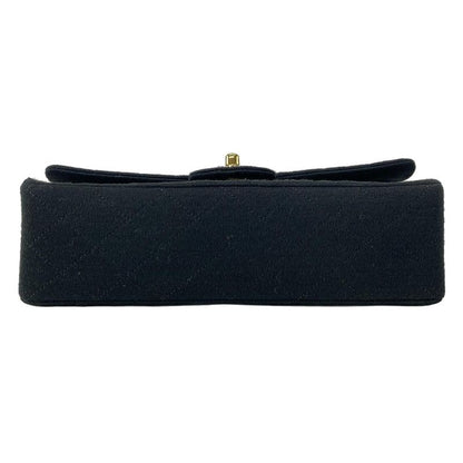 Chanel Shoulder Bag Double Flap Matelasse Black Mademoiselle Chain/gold