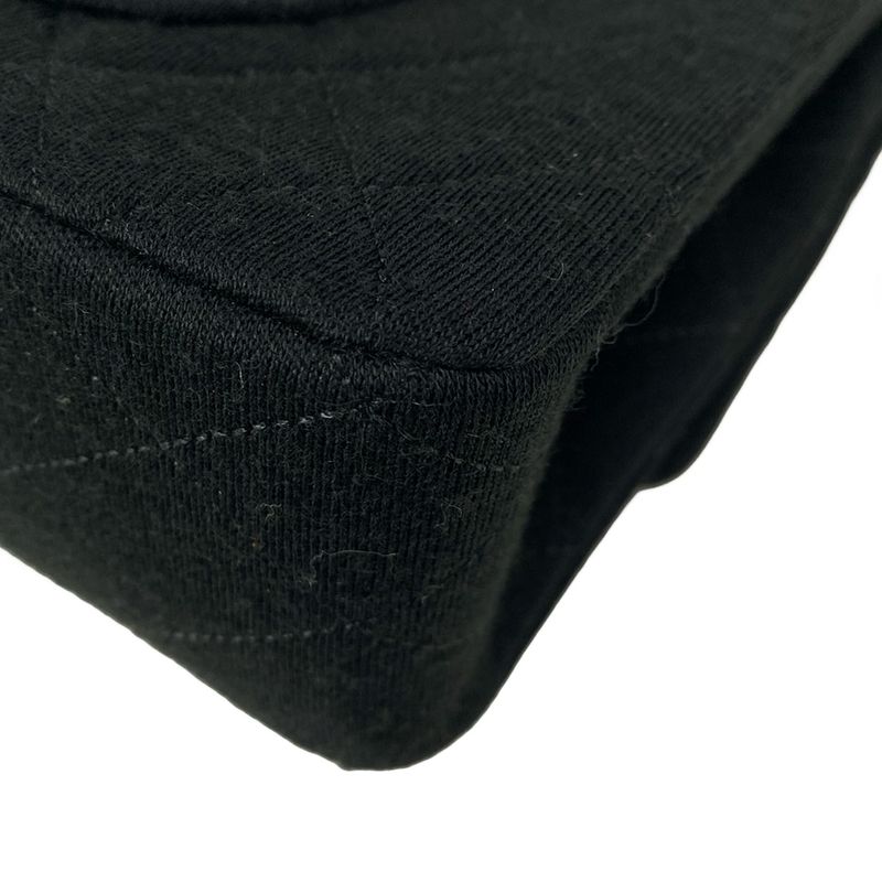 Chanel Shoulder Bag Double Flap Matelasse Black Mademoiselle Chain/gold