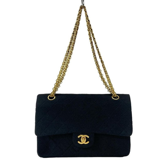 Chanel Shoulder Bag Double Flap Matelasse Black Mademoiselle Chain/gold