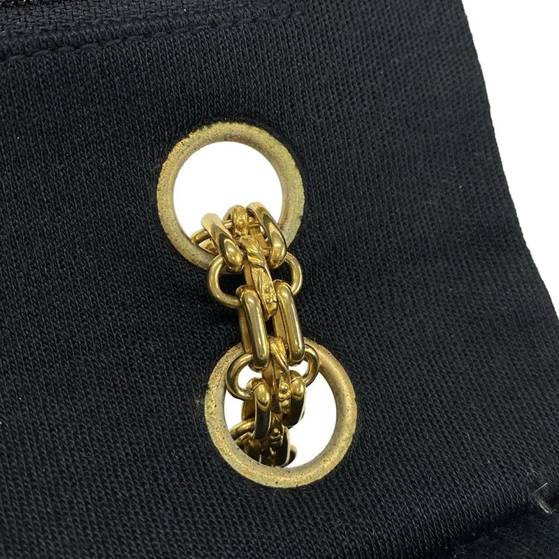 Chanel Shoulder Bag Double Flap Matelasse Black Mademoiselle Chain/gold