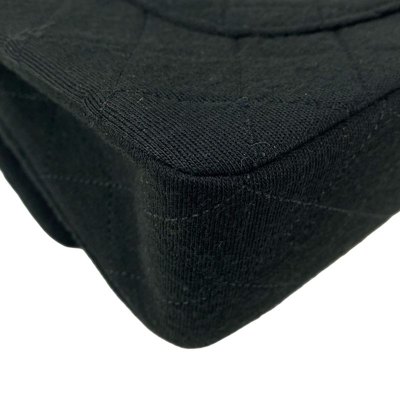 Chanel Shoulder Bag Double Flap Matelasse Black Mademoiselle Chain/gold