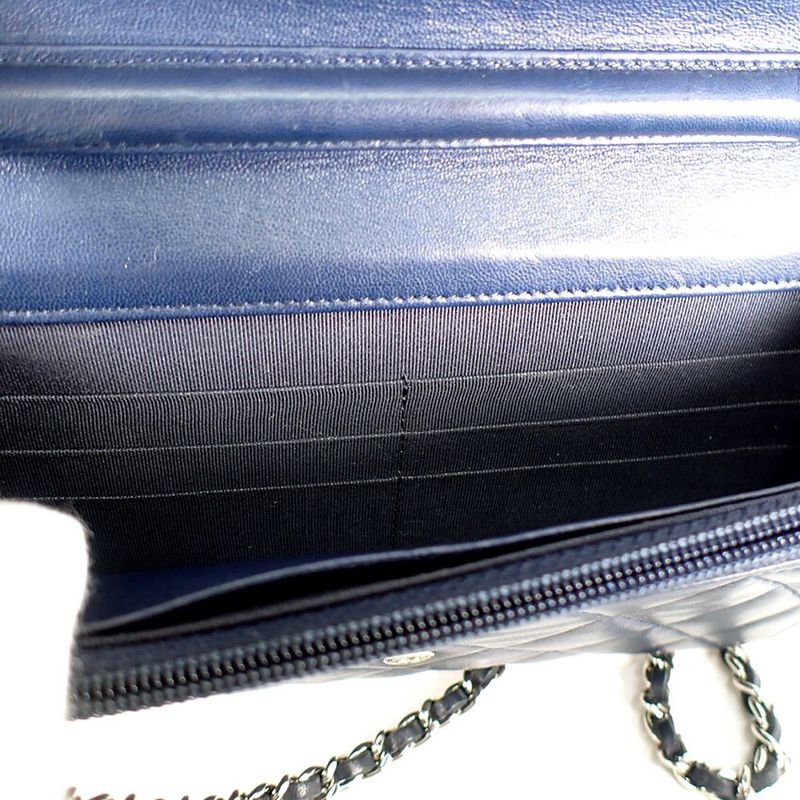 Chanel Matelasse Lambskin Chain Wallet / B51-10