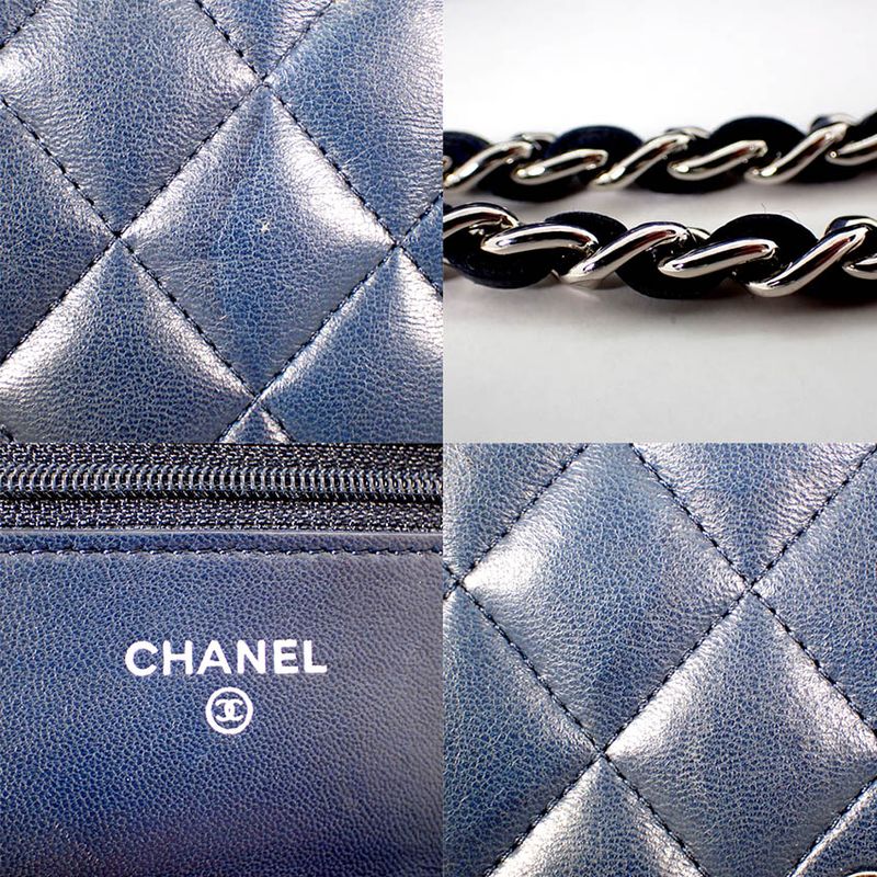 Chanel Matelasse Lambskin Chain Wallet / B51-10