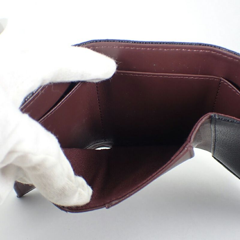 Chanel Caviar Skin Black Trifold Wallet//b49-21