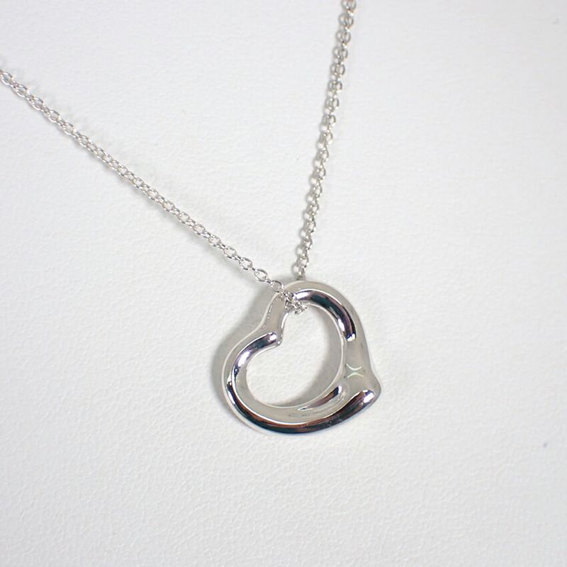 Tiffany & Co 925 Open Heart Pendant /necklace //j38-8