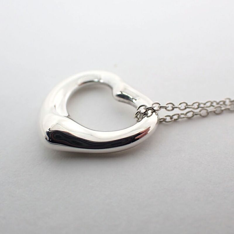 Tiffany & Co 925 Open Heart Pendant /necklace //j38-8