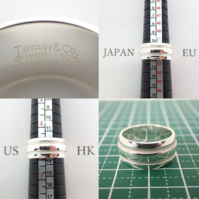 Tiffany & Co 925 Double Line Ring / Size 12 / J20-10