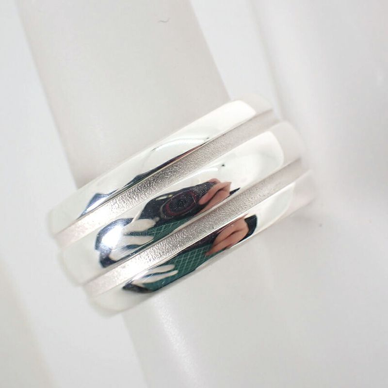 Tiffany & Co 925 Double Line Ring / Size 12 / J20-10