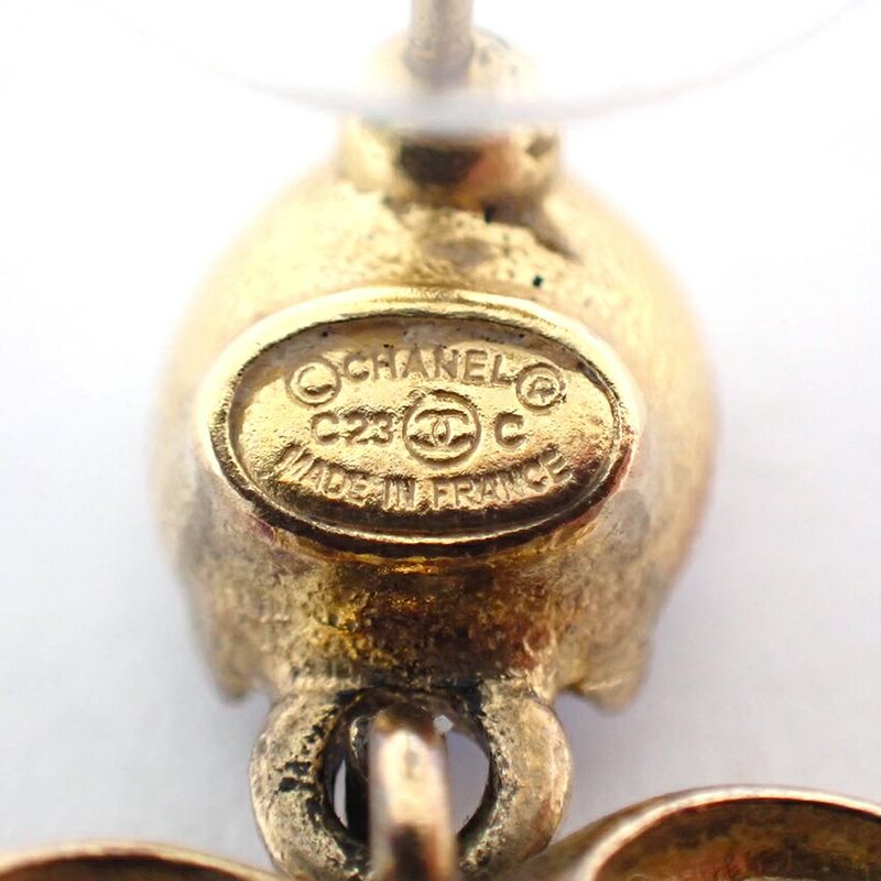 Chanel Coco Mark Rhinestone Earrings One Side //j19-40