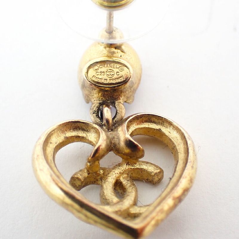 Chanel Coco Mark Rhinestone Earrings One Side //j19-40