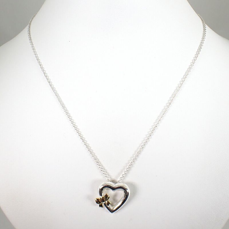 Tiffany & Co 925/750 Heart Ribbon Pendant /necklace /j30-29