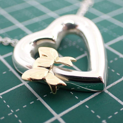 Tiffany & Co 925/750 Heart Ribbon Pendant /necklace /j30-29