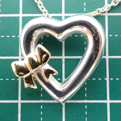 Tiffany & Co 925/750 Heart Ribbon Pendant /necklace /j30-29