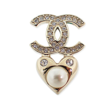 Chanel Coco Mark Faux Pearl Rhinestone Earrings One Side//j39-1