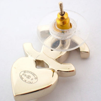 Chanel Coco Mark Faux Pearl Rhinestone Earrings One Side//j39-1