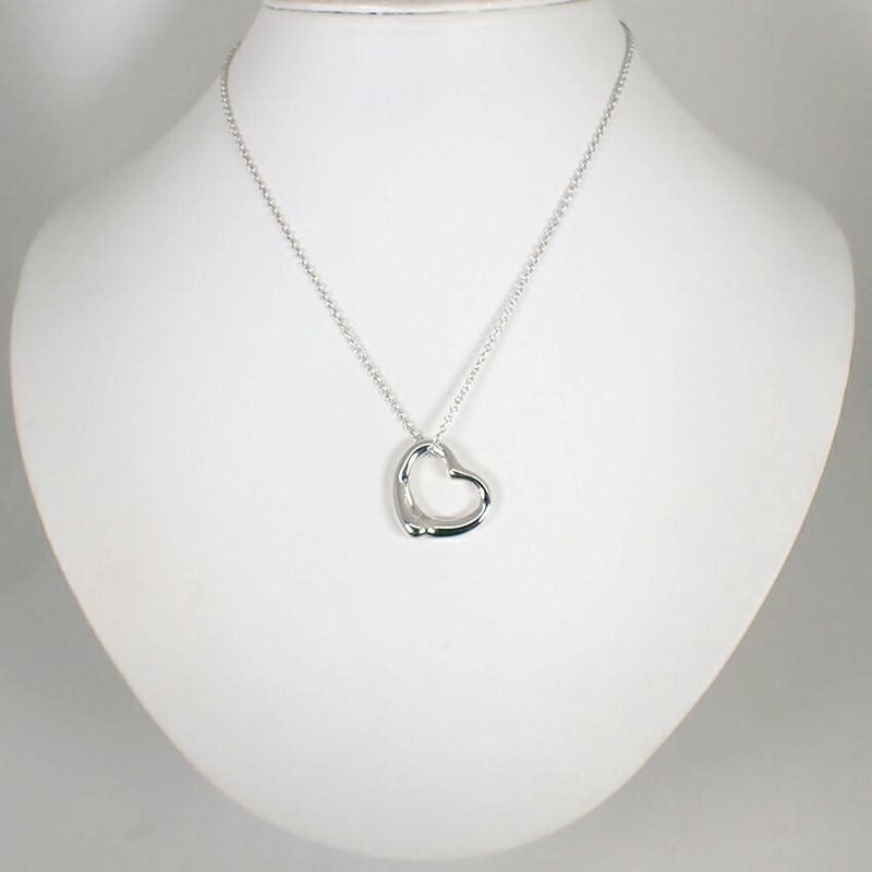 Tiffany & Co / Sv925 / Open Heart / Pendant /necklace //j42-7