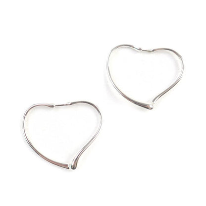 Tiffany & Co Elsa Peretti Open Heart Hoop Earrings 925 Silver With