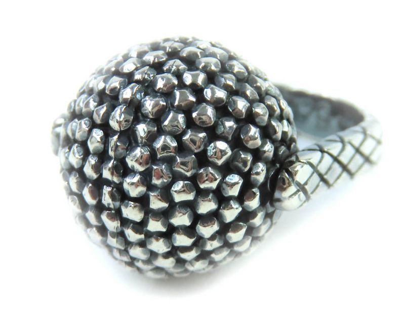 Bottega Veneta 925 Ball Ring Silver 9 (equivalent To Size 10 In