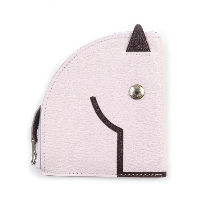 Hermes Paddock Mauve Père/rouge Sériere Chevre Mizor With Sériere Button Coin