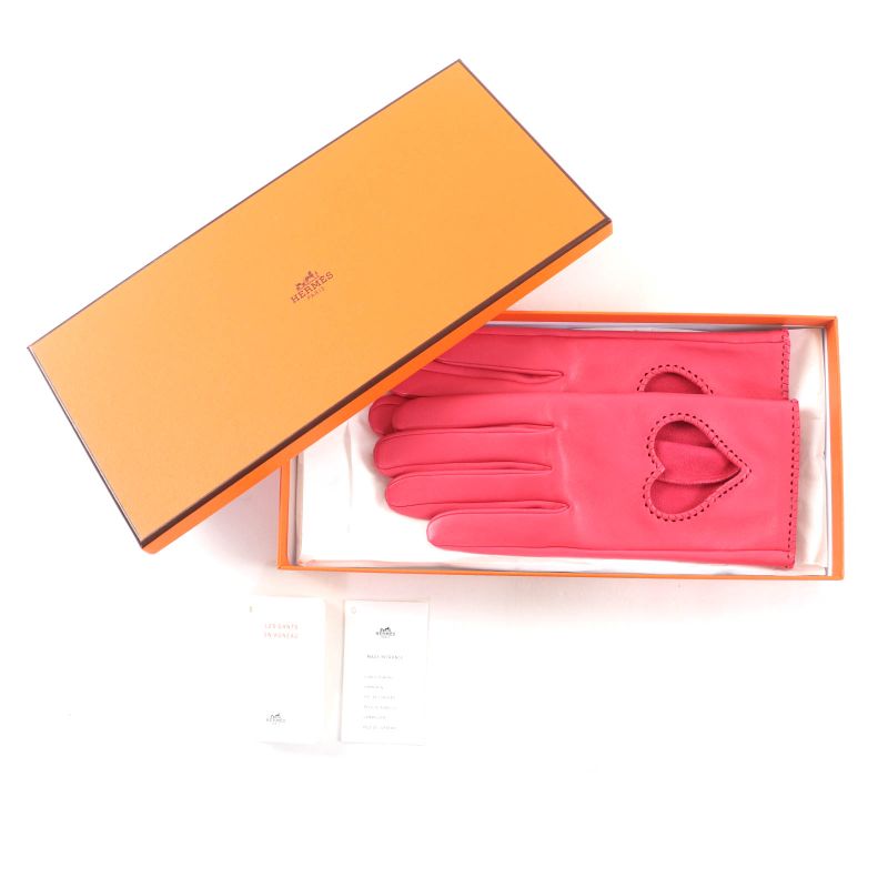 Hermes Heart Pink Añeau Glace Cloude Sel Ser Serie Hardware Attached Leather