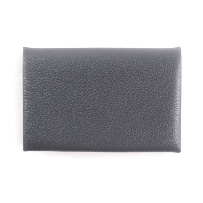 Hermes Calvi Grimayer Evercolor Silver Hardware Card Case Engraved W With Box