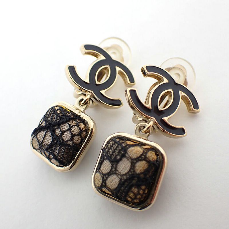 Chanel Coco Mark Lace Earrings //j36-2