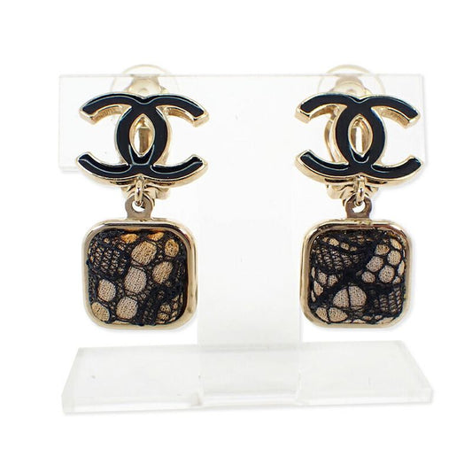 Chanel Coco Mark Lace Earrings //j36-2