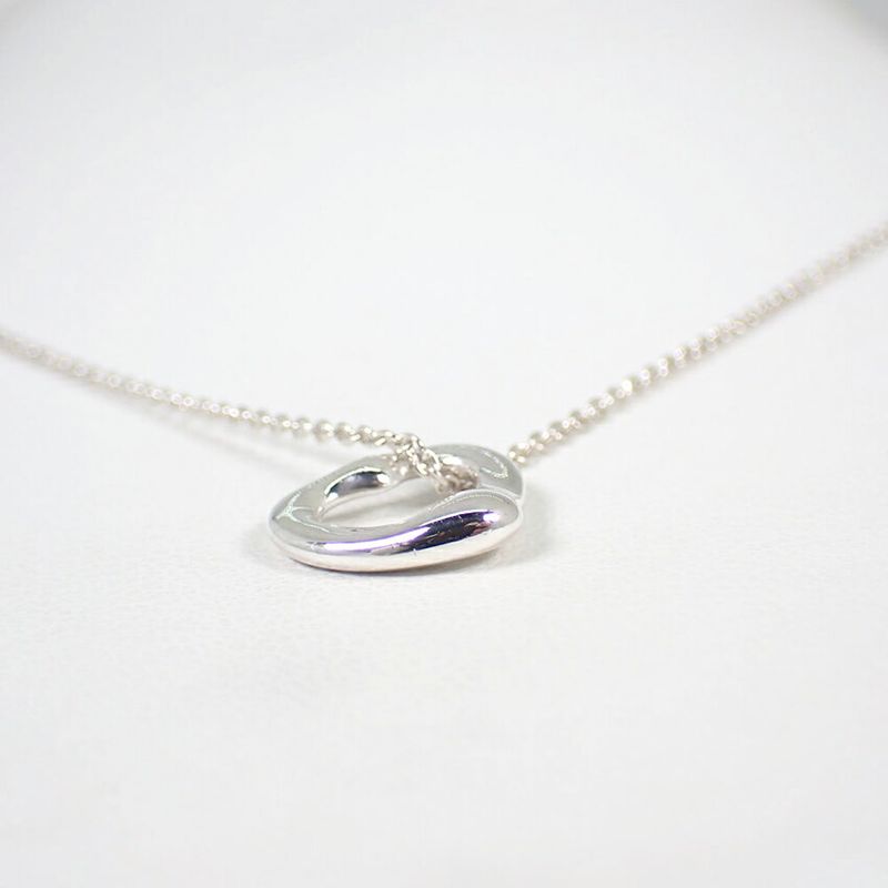 Tiffany & Co/ag925/open Heart/pendant /necklace //j56-10