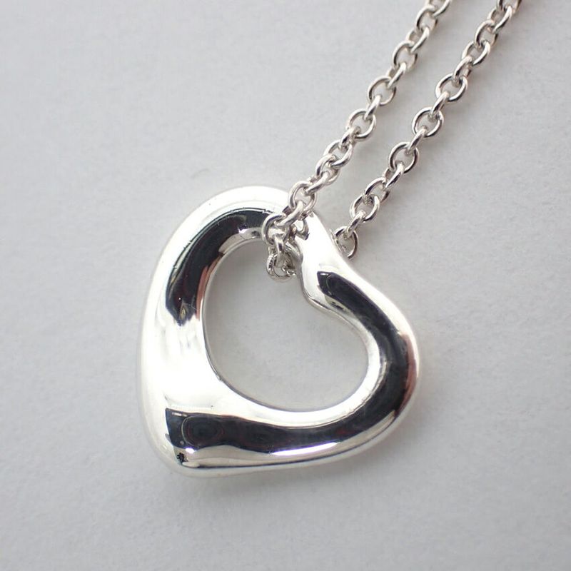 Tiffany & Co/ag925/open Heart/pendant /necklace //j56-10