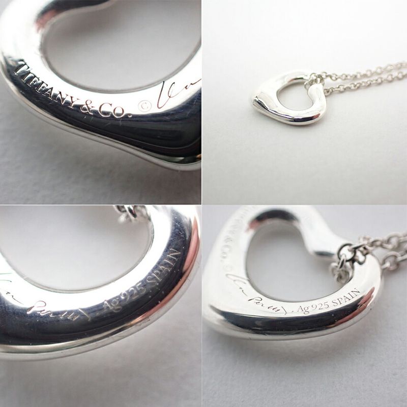 Tiffany & Co/ag925/open Heart/pendant /necklace //j56-10