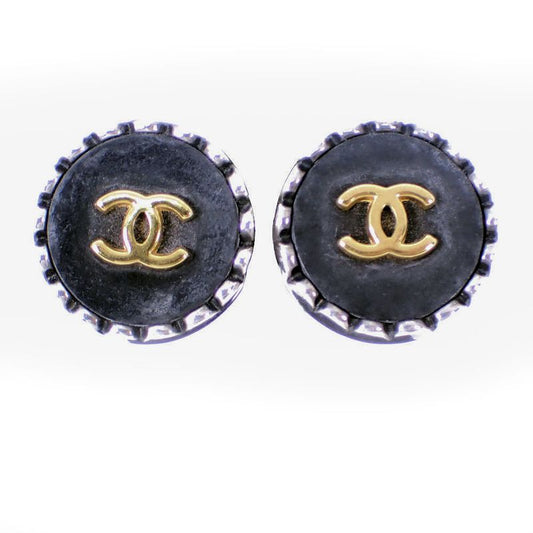 Chanel Vintage Coco Mark Earrings //j2-2