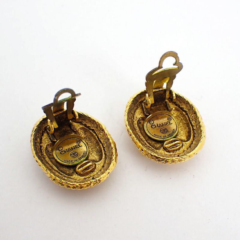 Chanel Gold Coco Mark Earrings //j72-23