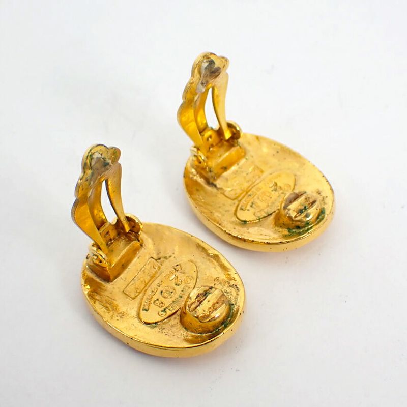 Chanel Gold Coco Mark Earrings //j72-27