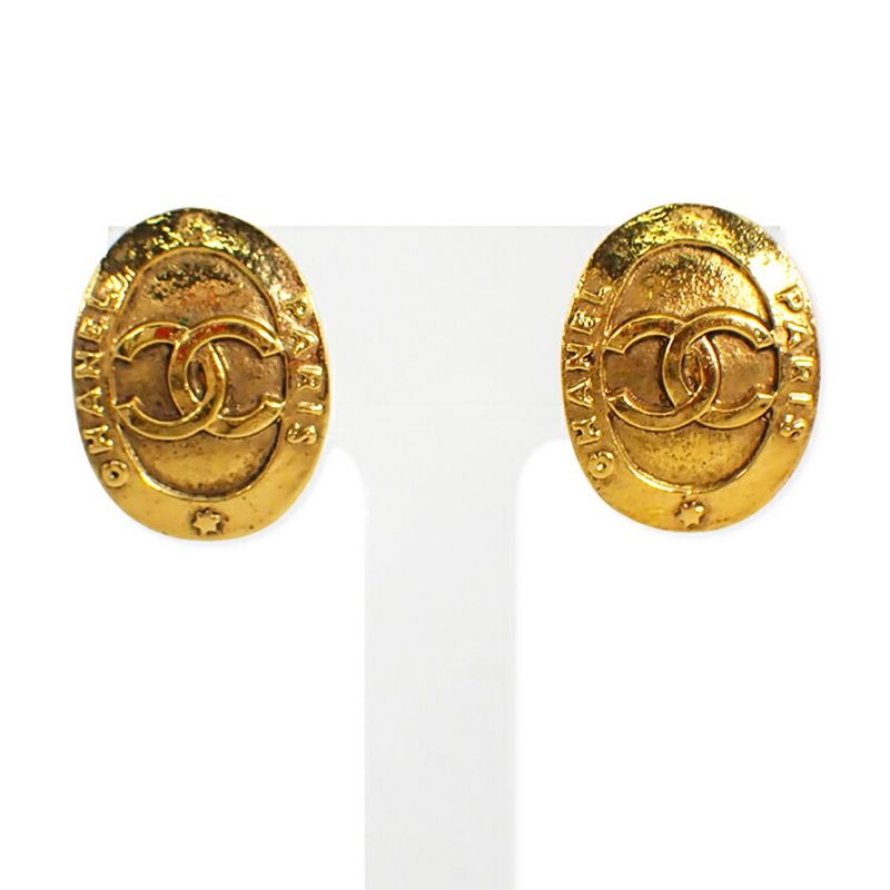 Chanel Gold Coco Mark Earrings //j72-27