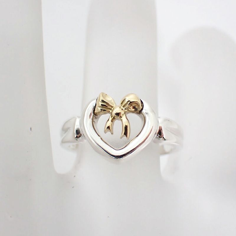 Tiffany & Co / 925 / 750 / Ribbon / Heart / Ring / No.11 / J78-81