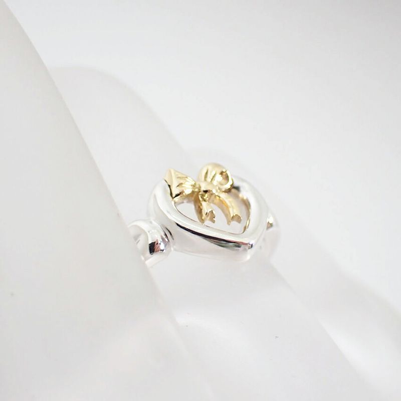 Tiffany & Co / 925 / 750 / Ribbon / Heart / Ring / No.11 / J78-81