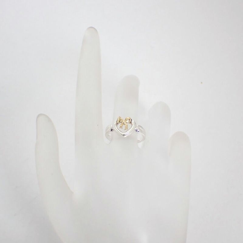 Tiffany & Co / 925 / 750 / Ribbon / Heart / Ring / No.11 / J78-81
