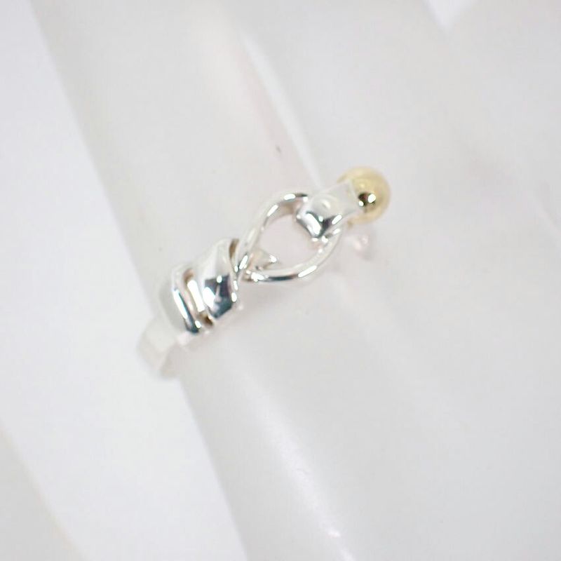 Tiffany & Co 925/750 Love Knot Combination Ring Size 12/j68-3