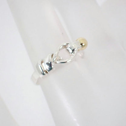 Tiffany & Co 925/750 Love Knot Combination Ring Size 12/j68-3