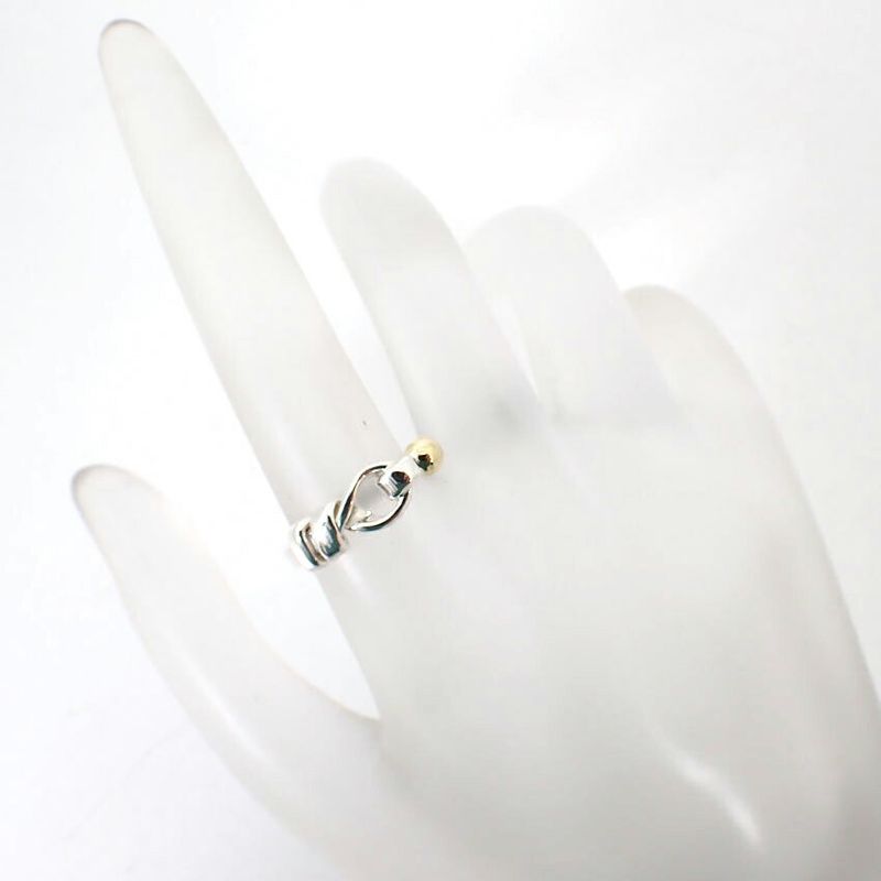 Tiffany & Co 925/750 Love Knot Combination Ring Size 12/j68-3