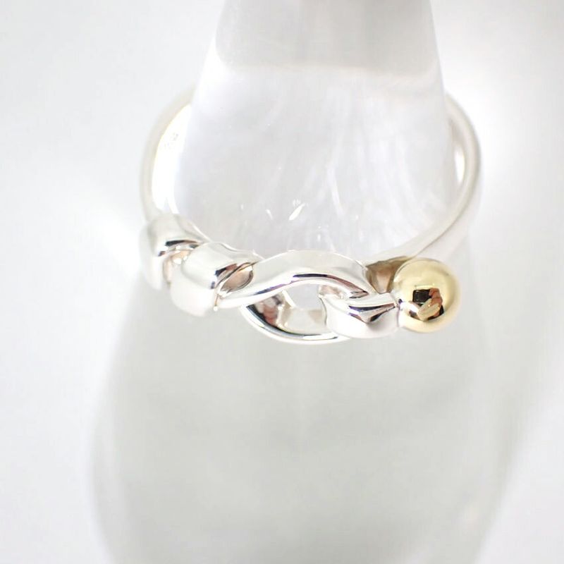 Tiffany & Co 925/750 Love Knot Combination Ring Size 12/j68-3