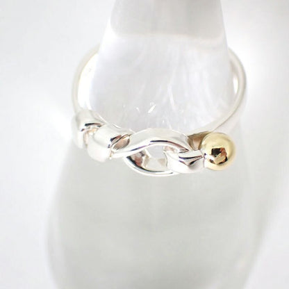 Tiffany & Co 925/750 Love Knot Combination Ring Size 12/j68-3